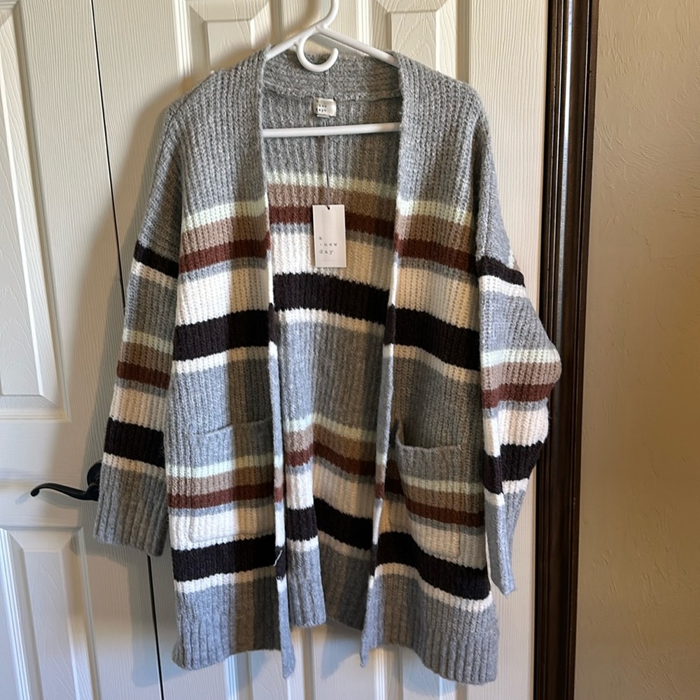 Striped Cardigan Sweater